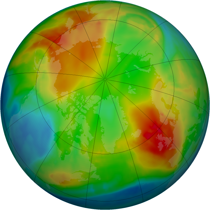Arctic ozone map for 20 January 2009